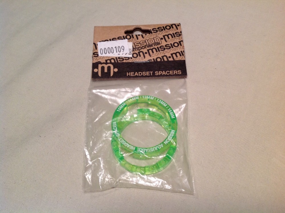 Mission adjustable headset spacer for 1 1/8 translucent plastic- green