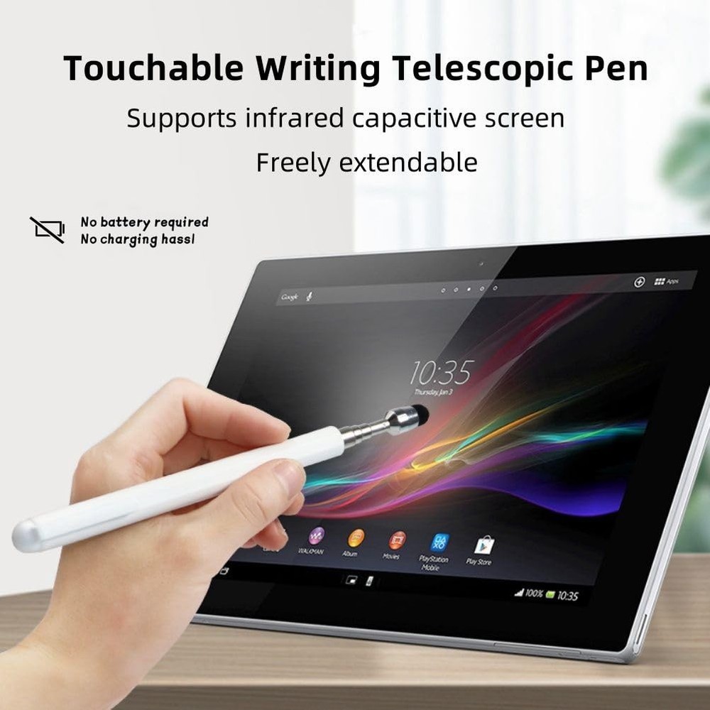 Universal Telescopic Stylus Pen for Touch Screens,Retractable Pointer Stick &...