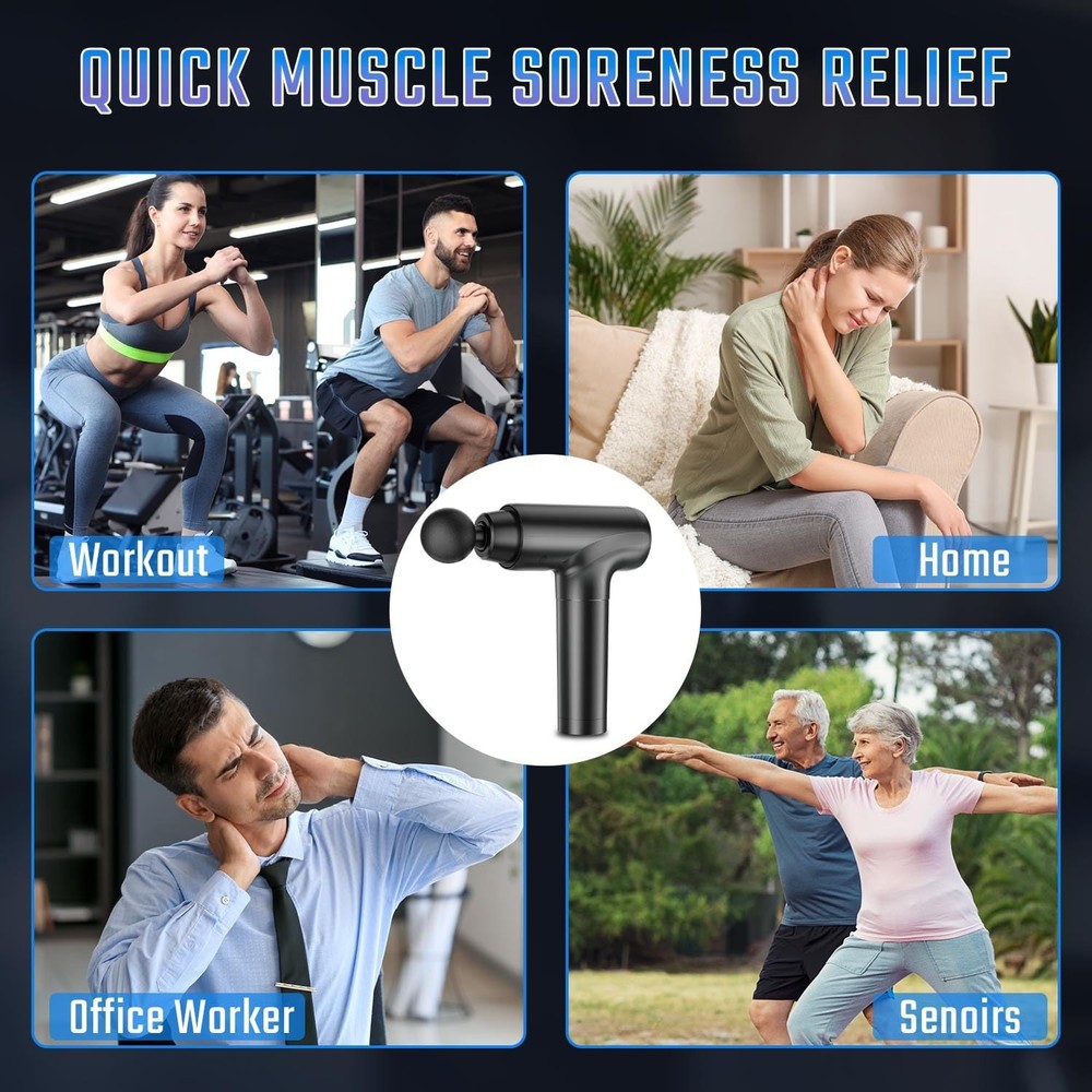 cotsoco Massage Gun Deep Tissue, Muscle with 9 handheld, Black