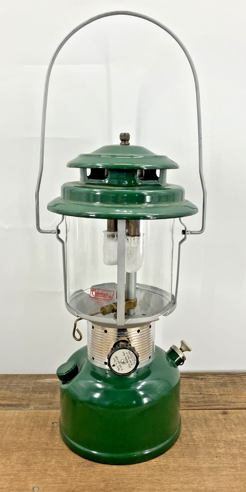 VTG Coleman Lantern Double Mantle Model 220F with Globe Dated 1/73- Untested