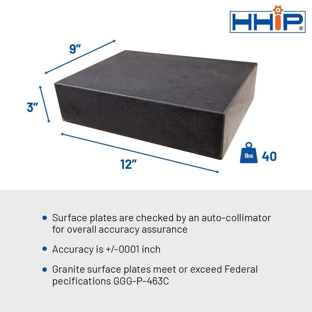 Granite Surface Plate Grade B 12x9x3 Flatness Precision Inspection Tool