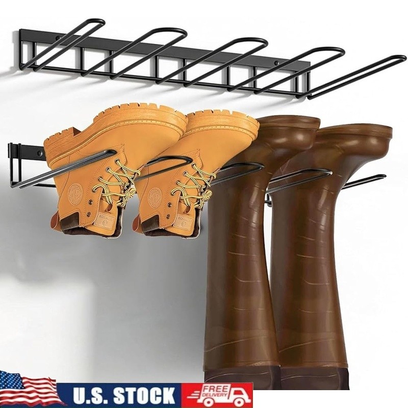 Wall Mounted Boot Rack Space Saving Heavy Duty Quick Drying Rust Proof Storage