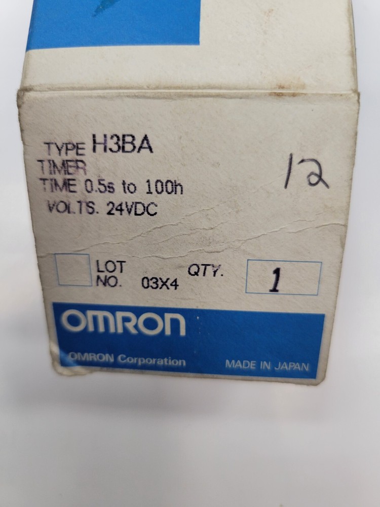 NEW OMRON H3BA TIMER, 0.5 SEC - 100 HOUR SOURCE 24 VDC
