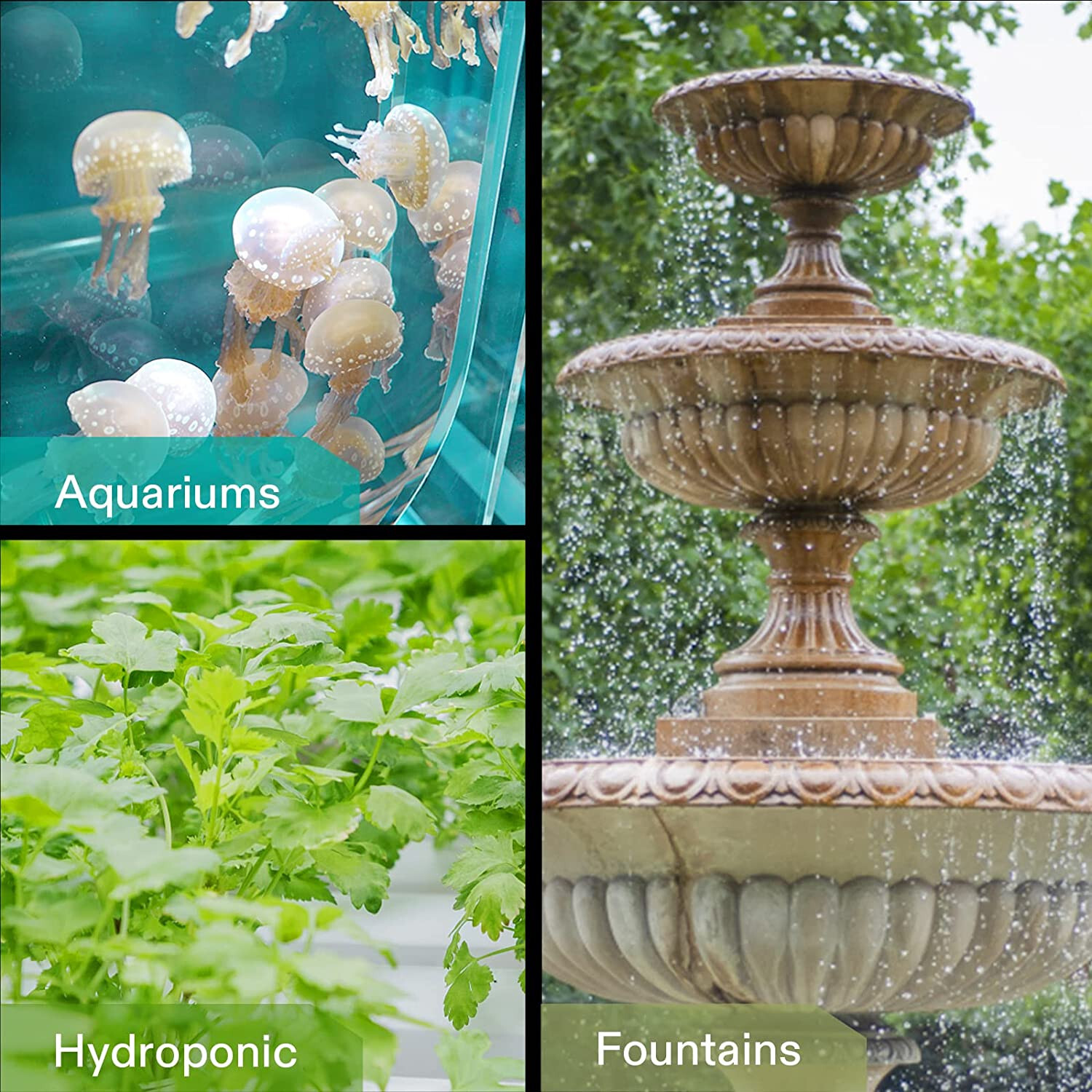 VIVOSUN 800GPH Submersible Pump10ft High Lift Fountain Pump w/t 5ft Power Cord