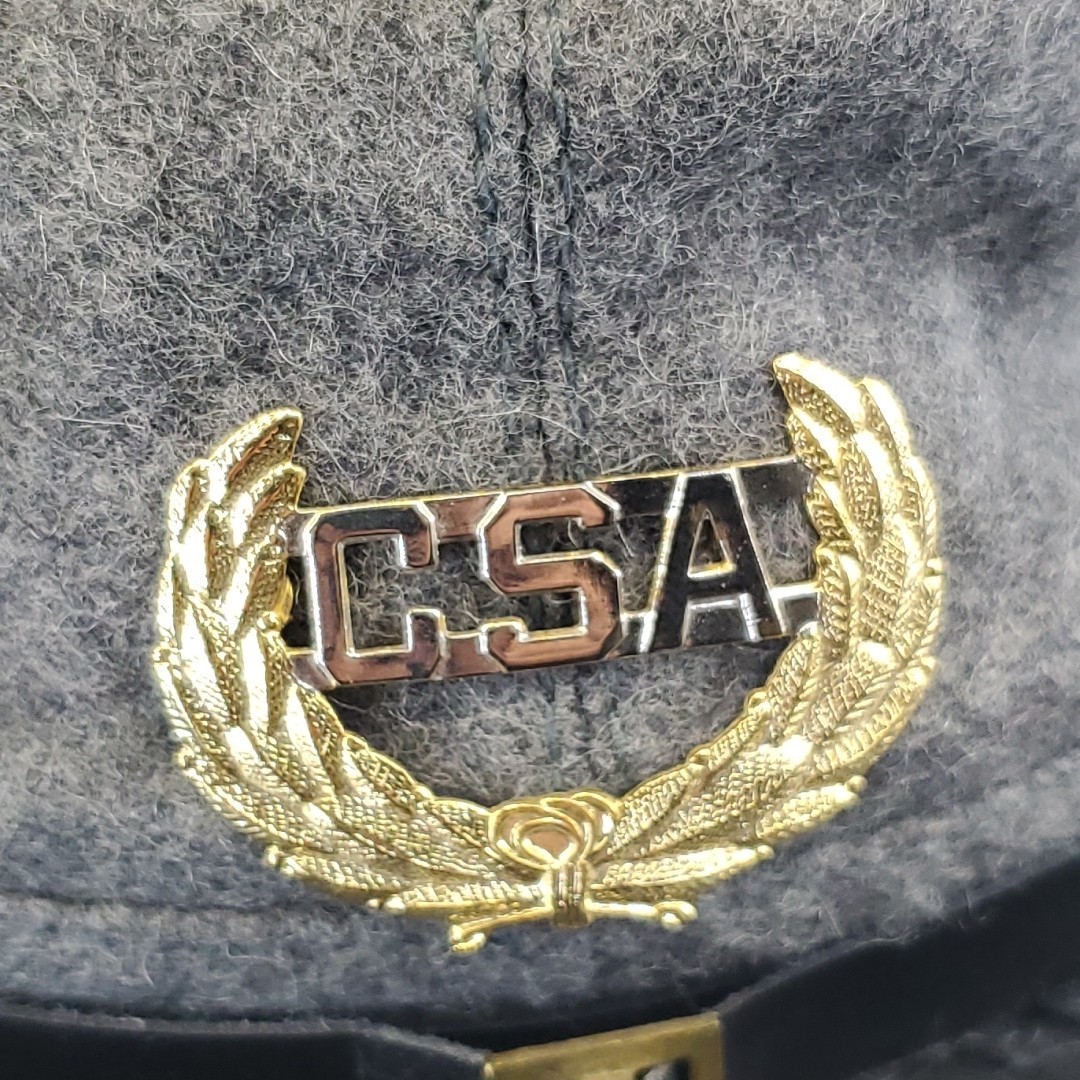Reproduction Civil War CS CSA Kepi Campaigner Quality Wool Hat With Pin VGC
