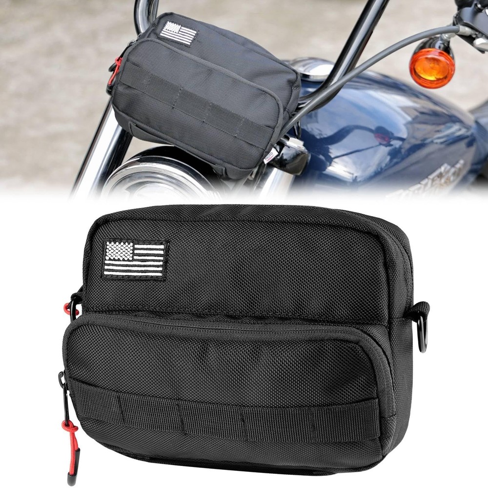 KEMIMOTO Motorcycle Handlebar Tool Bag Universal Saddlebag Storage Accessory