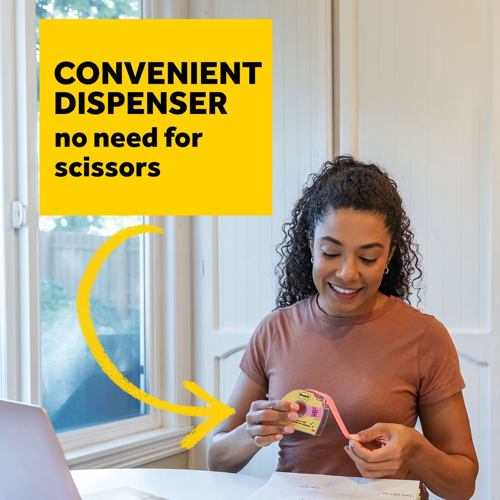 Post-it Label On-a-Roll 658LRP, Neon Pink, 1" x 700", Removable Labeling Tape