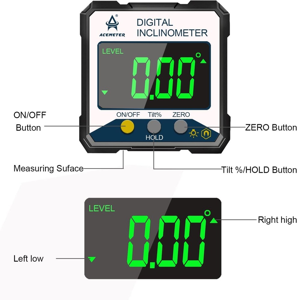 Magnetic Digital Angle Finder Protractor Inclinometer- Inclinometer...