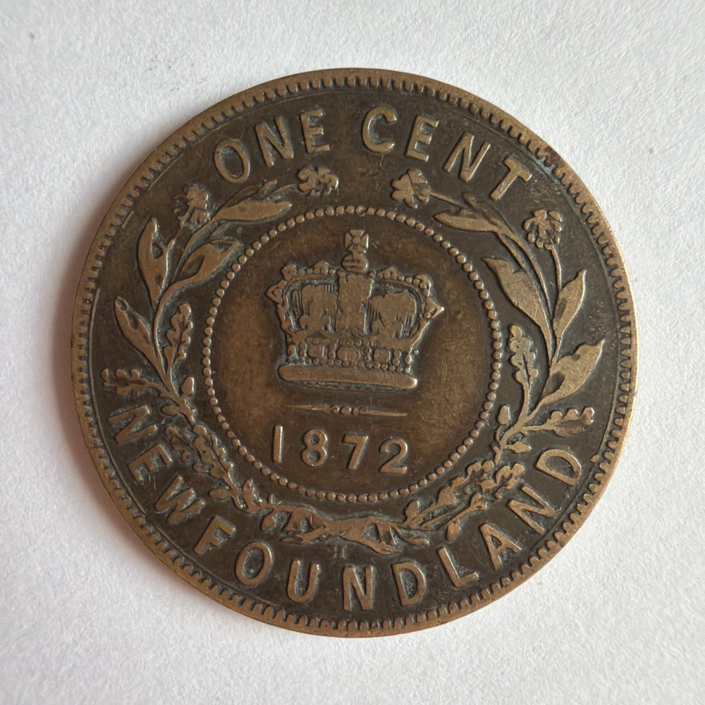 1872 - Newfoundland - Large Cent Canada - Copper One Cent- 200k Mintage - 421