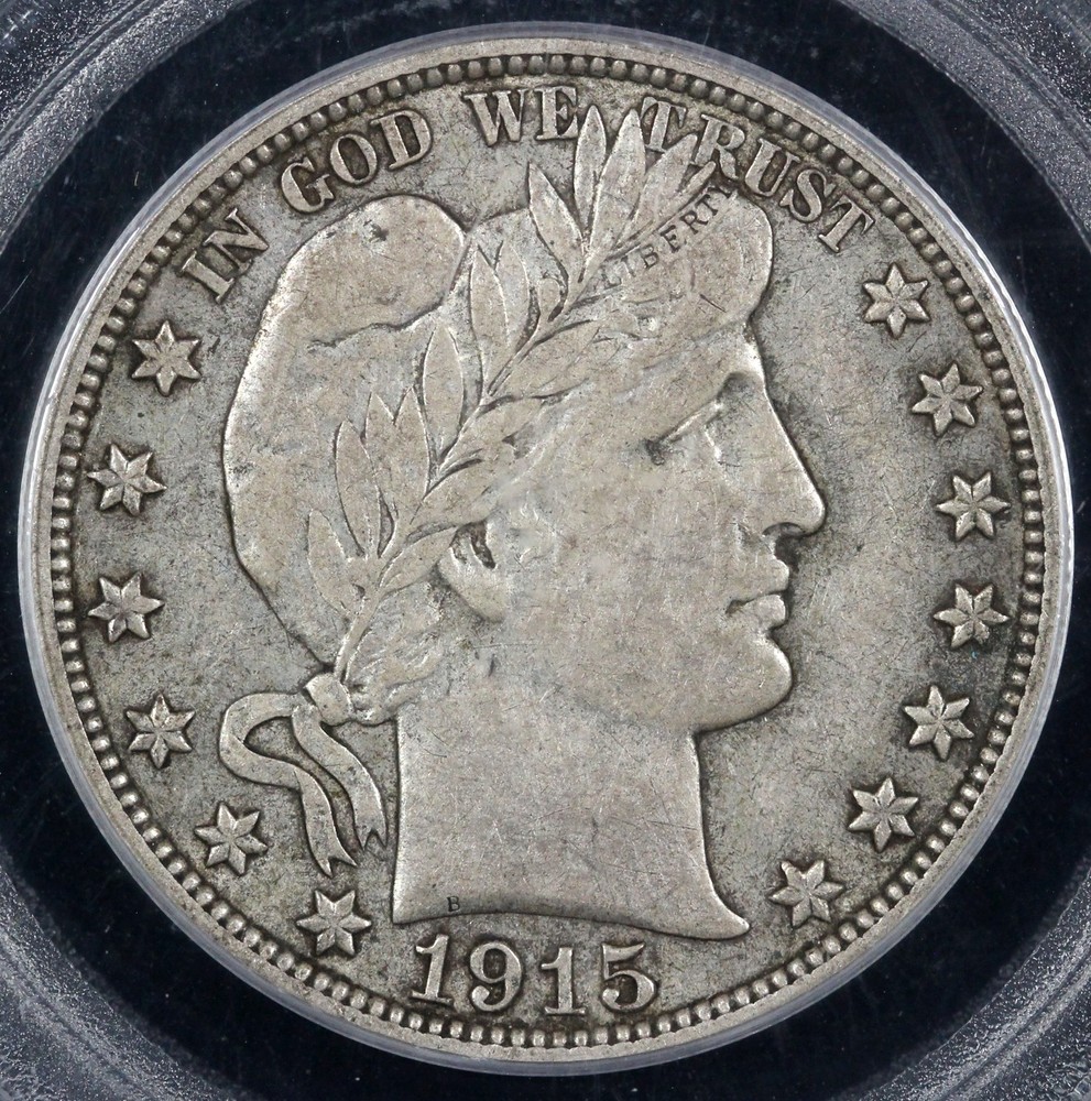 1915-D 50c Barber Half Dollar PCGS XF 45