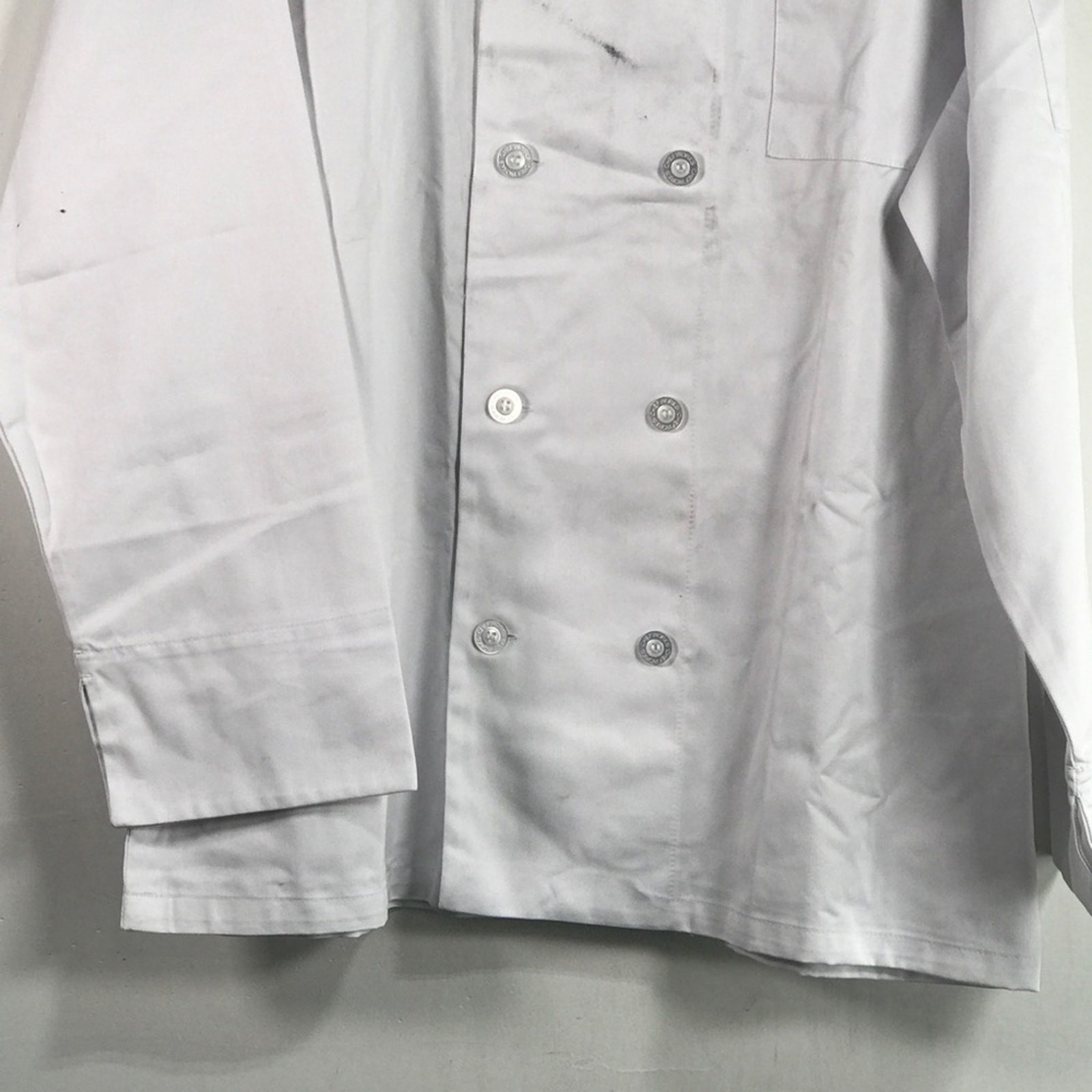 Chef Works Double Breasted Long Sleeve Chef Coat, Men's Size L - White