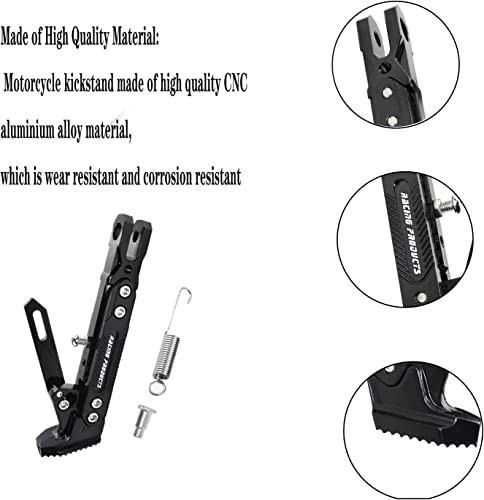 Universal Motorcycle Kickstand Accessories Motor Scooter Modified CNC black