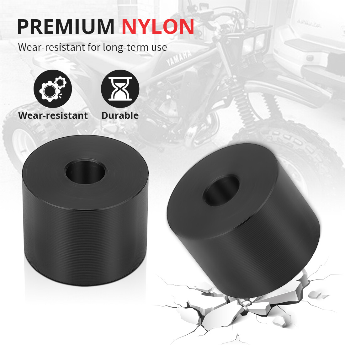 For Yamaha Warrior YFM350 Upper Lower Chain Roller Set Kit Black 30X-22178-00-00