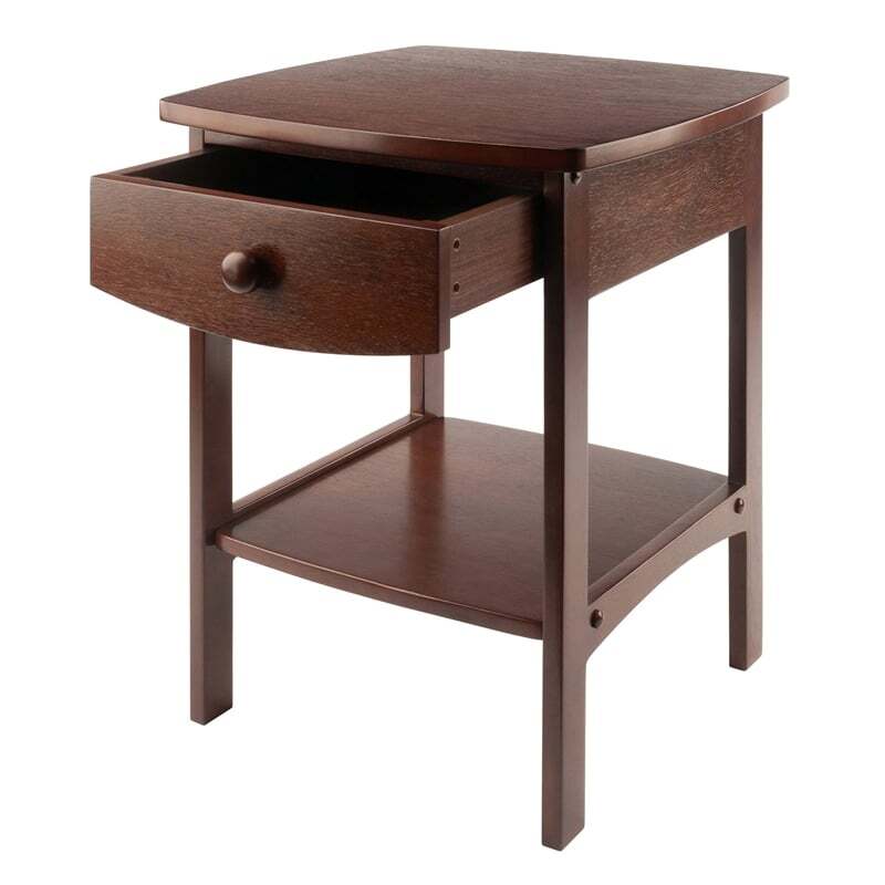 Winsome Claire Transitional Solid Wood Nightstand in Antique Walnut