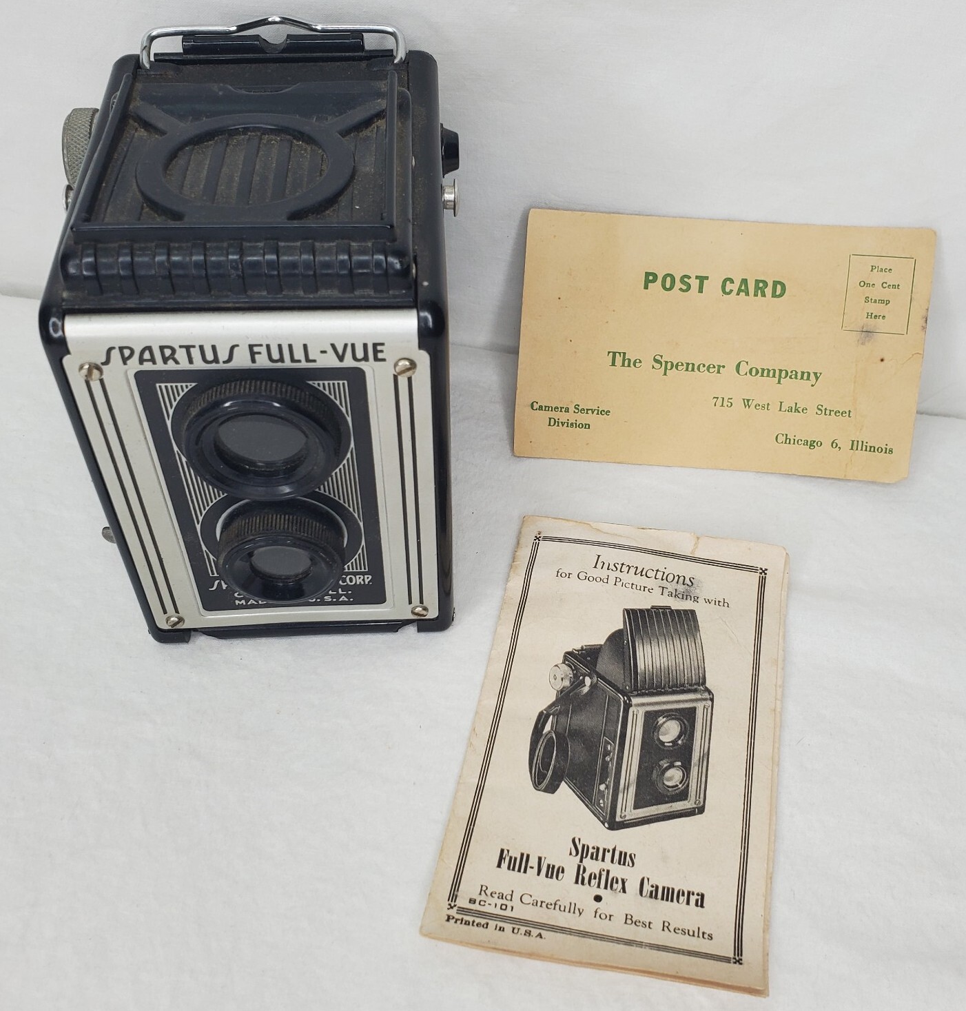Vintage Spartus Full Vue Camera Instruction Manual Ephemera 1950s Chicago IL