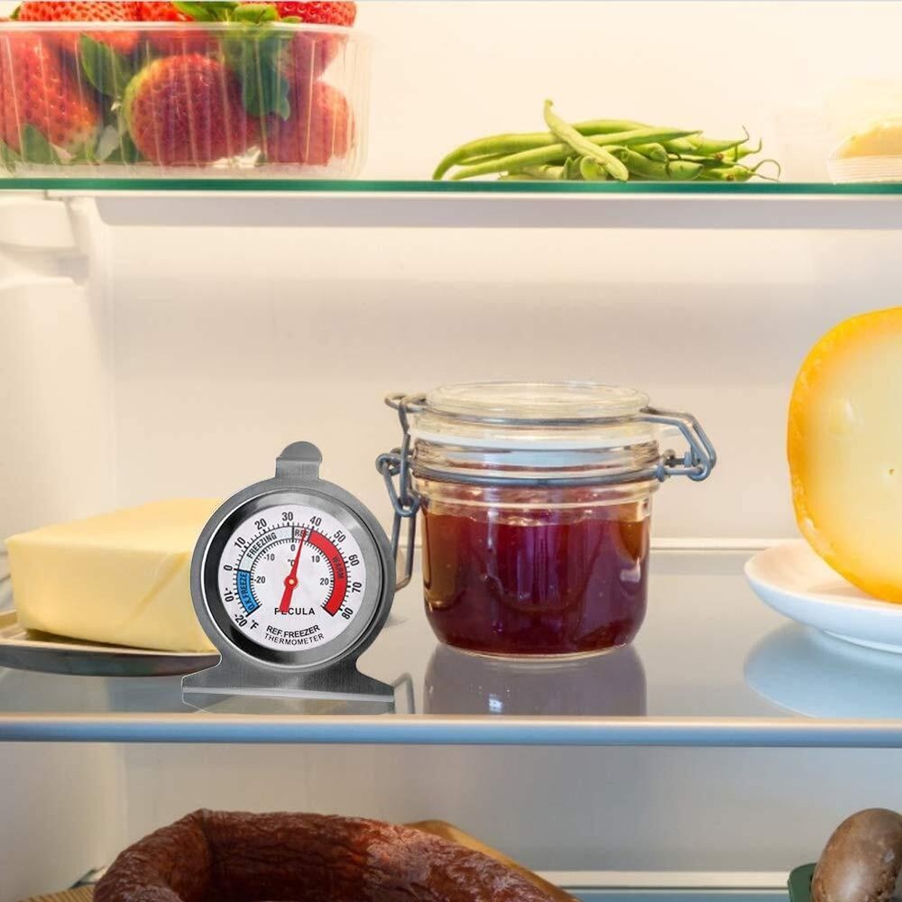 2 Pack Refrigerator Freezer Thermometer Large Dial Analog Thermometer for Fridge