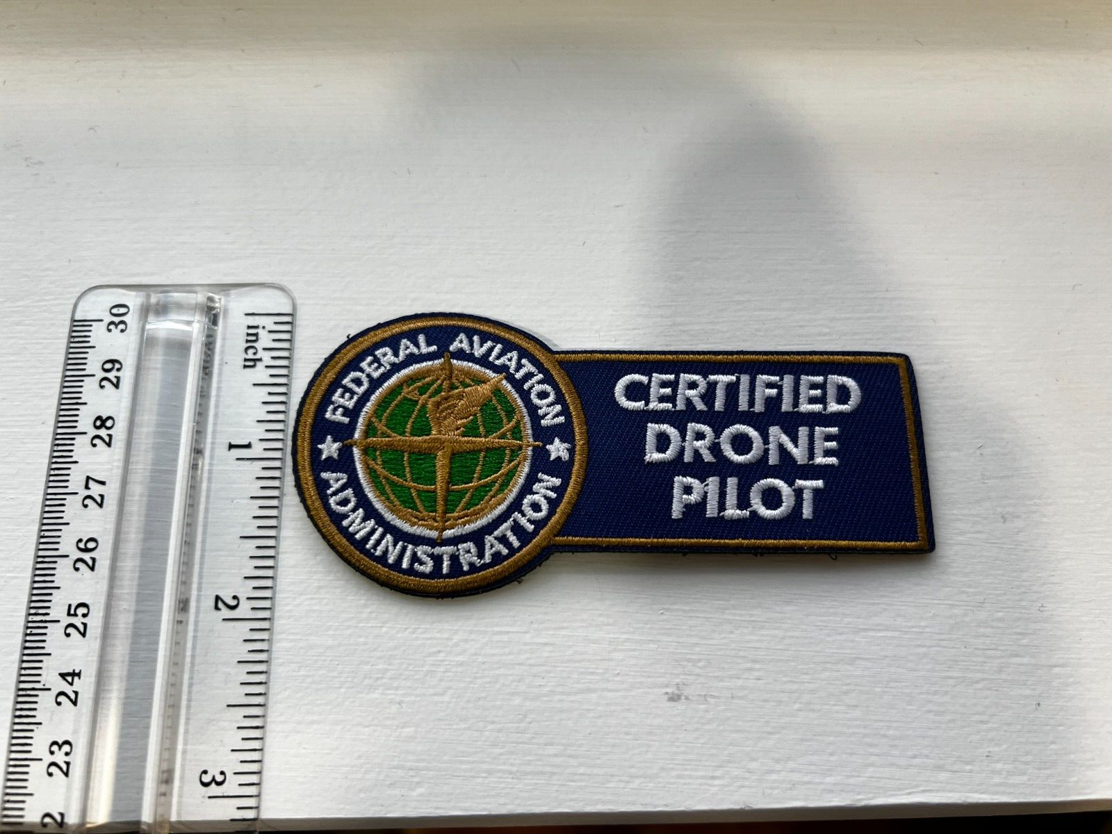 FAA Certified Drone Pilot Patch 2 x 4 inch (w hook and loop closure or be sewn)