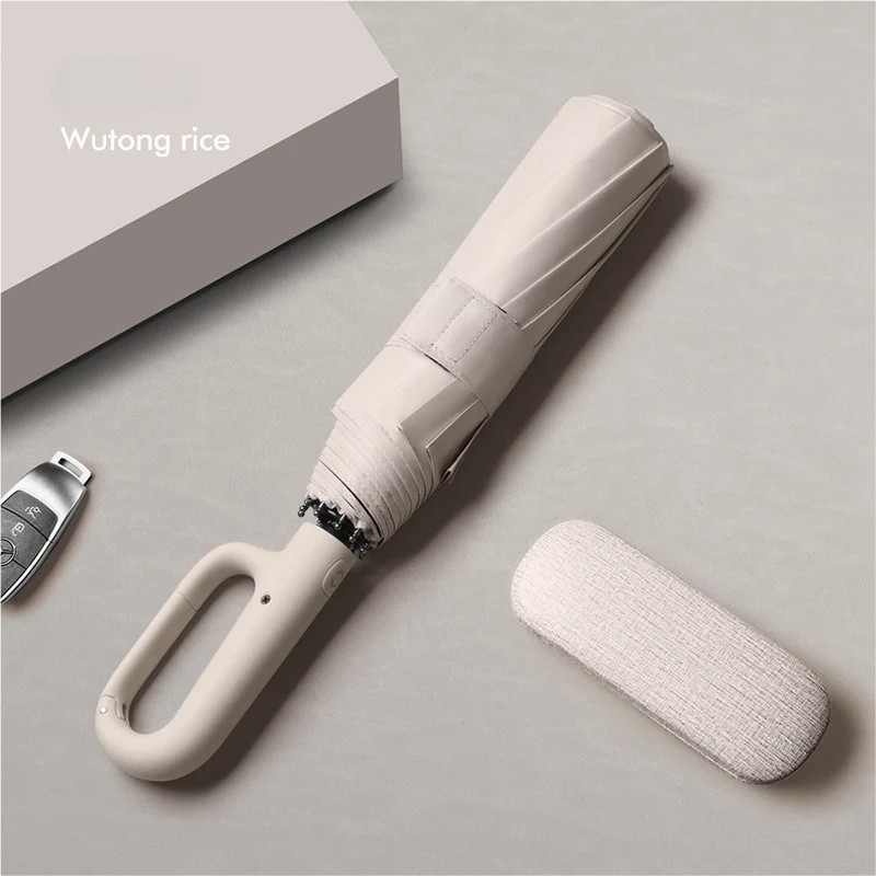 Large Automatic Umbrella with Ring Buckle Thick Durable Unisex Portable UV Prote
