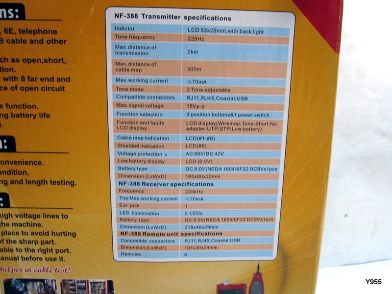 Cable Tracer NF388 Network Cable Tester Wire Tracker with 8 Far-End Jacks