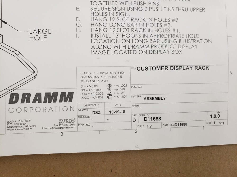 New DRAMM Customer Display Rack For Handheld Watering Tools 3 Layers 8 Slots
