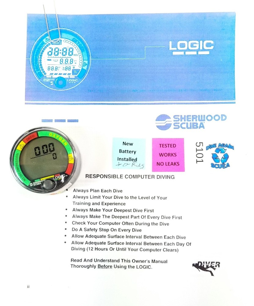 Sherwood Logic Puck Scuba Dive Diving Computer Module Air & Nitrox #5101