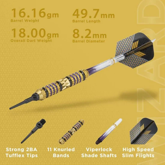 VIPER WIZARD SOFT TIP DARTS 18 GR DIAMOND CUT BARREL NEW SHIP FREE FREE FLIGHTS