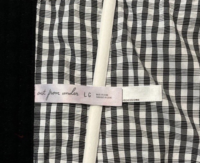 Out From Under Betty Gingham Corset Top Large Boned Black/White Western Romantic