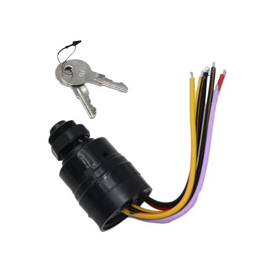 Ignition Switch, Boat Push to Choke 6 Wire Base Ignition Key Switch