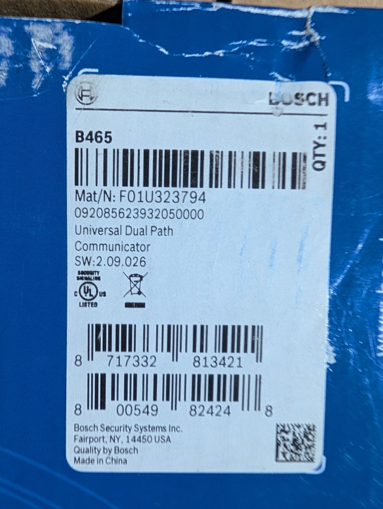 BOSCH B465 UNIVERSAL DUAL PATH COMMUNICATOR