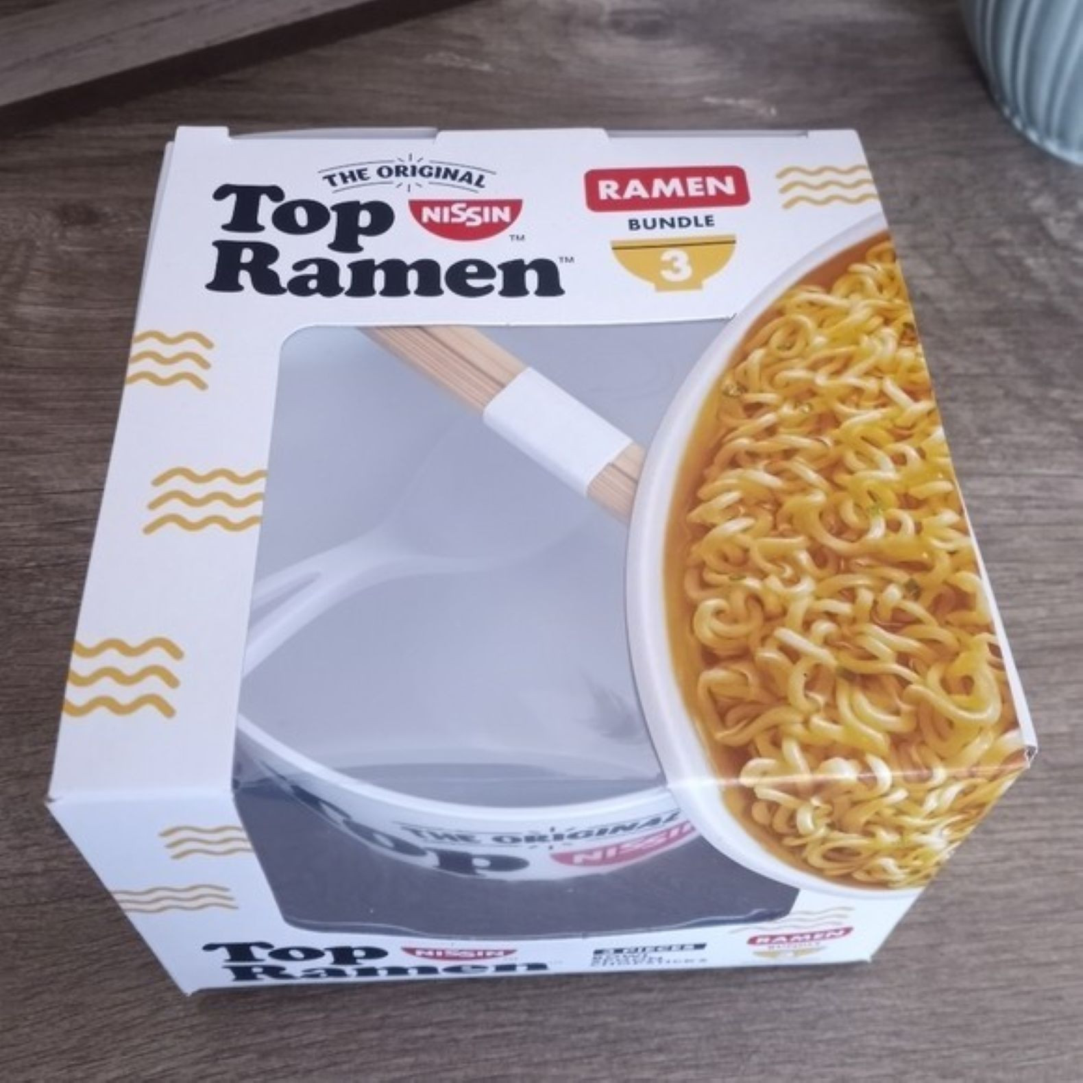 The Original Nissin Top Ramen 3pc Bundle Include Plastic Bowl Chopsticks & Spoon