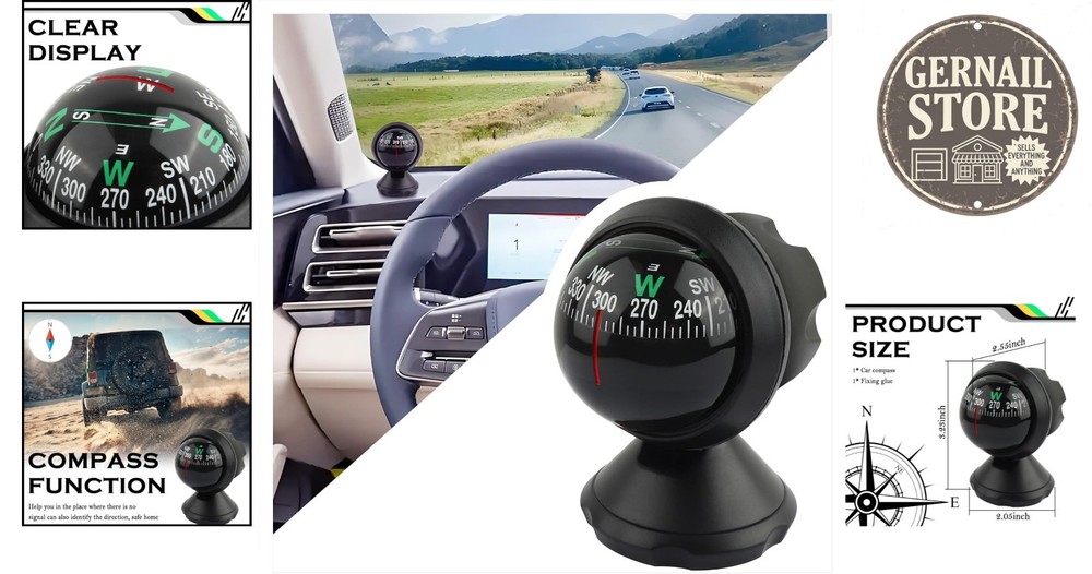 Night Vision Adjustable Car Compass - Precision Navigation for Every Journey