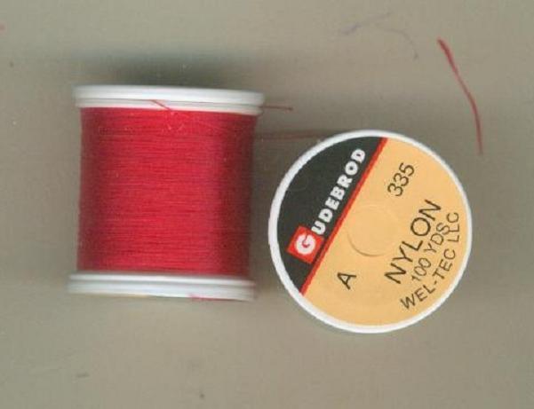 2 SPOOLS  OBSOLETE GUDEBROD ROD WINDING THREAD #335 CANDY APPLE RED  "A"