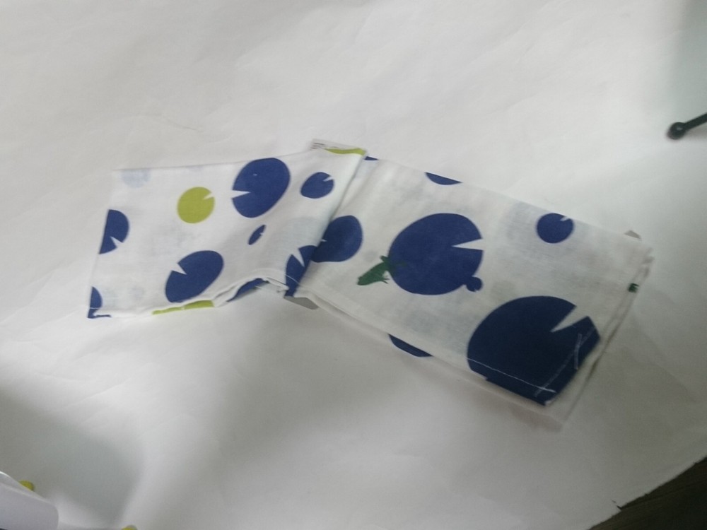 Cotton blend tenugui frog pattern blue 90cm x 33cm