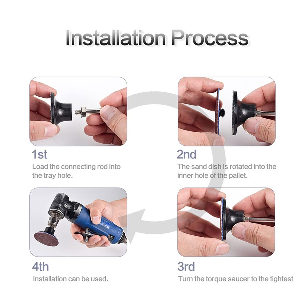 2 Inch Surface Bristle Clean Conditioning Sanding Disc Pad Holder Roll 3 Pack