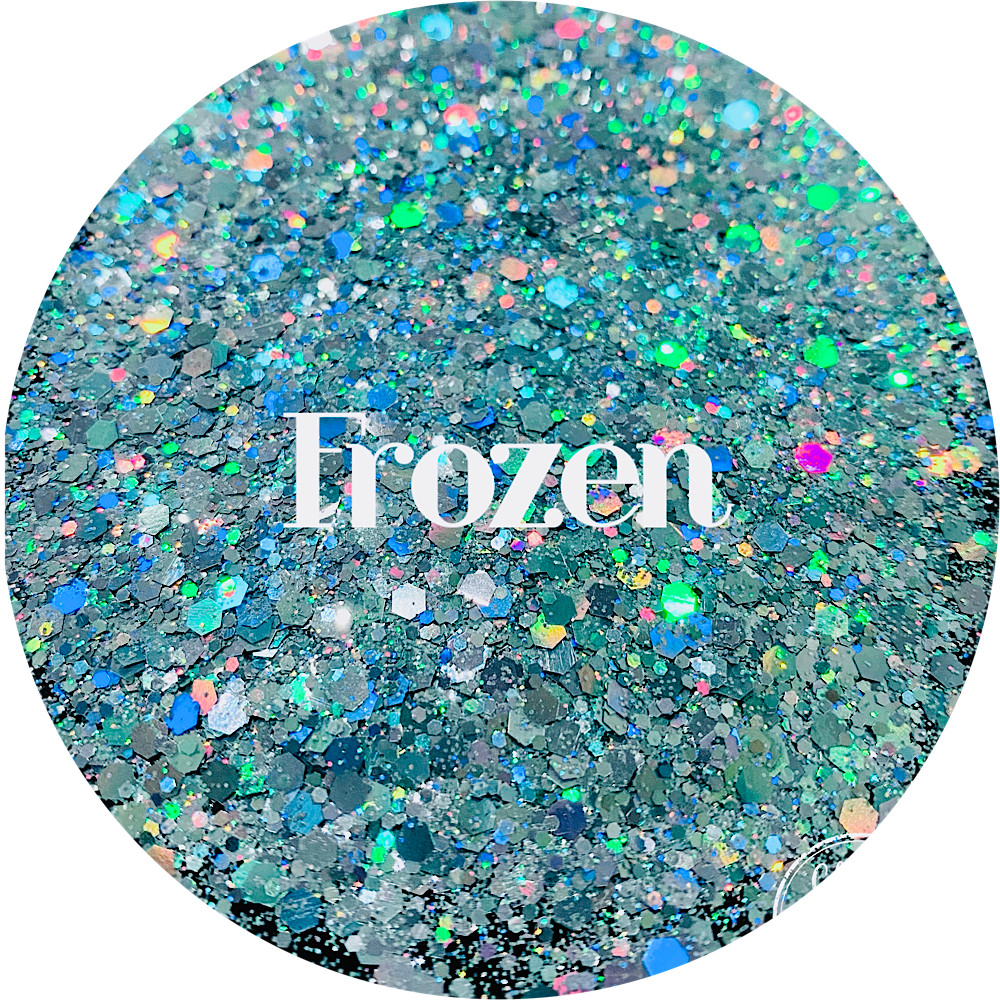 Premium Polyester Glitter - Light Blue Holographic Chunky Mix