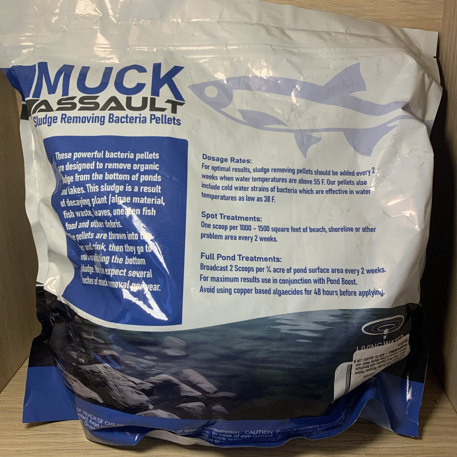 Muck Assault Sludge Removing bacteria Pellets 5lb Bag For Ponds