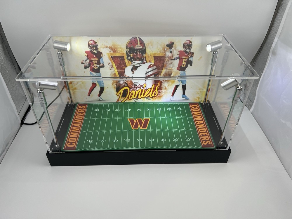 Jayden Daniels - Commanders - Custom 2 Mini Helmet Display Case W/ LED Lights