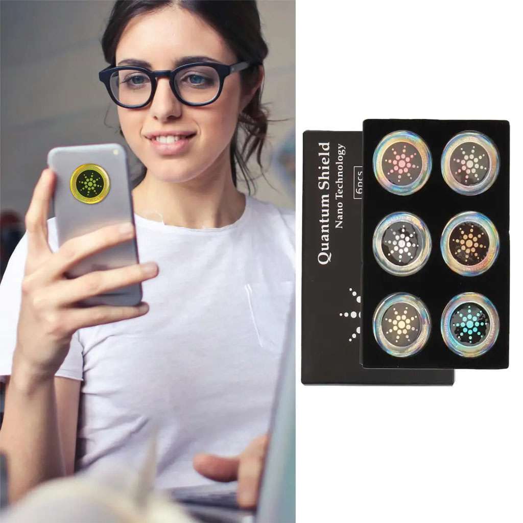 Silver Quantum Anti Radiation Shield 5G-EMF Protection Phones Laptops 6 Stickers