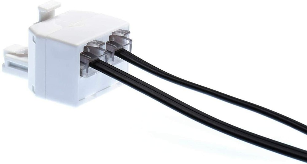 Duplex Modular Phone Wall Jack Adapter (WHITE) RJ11 - Splitter | Three Pack