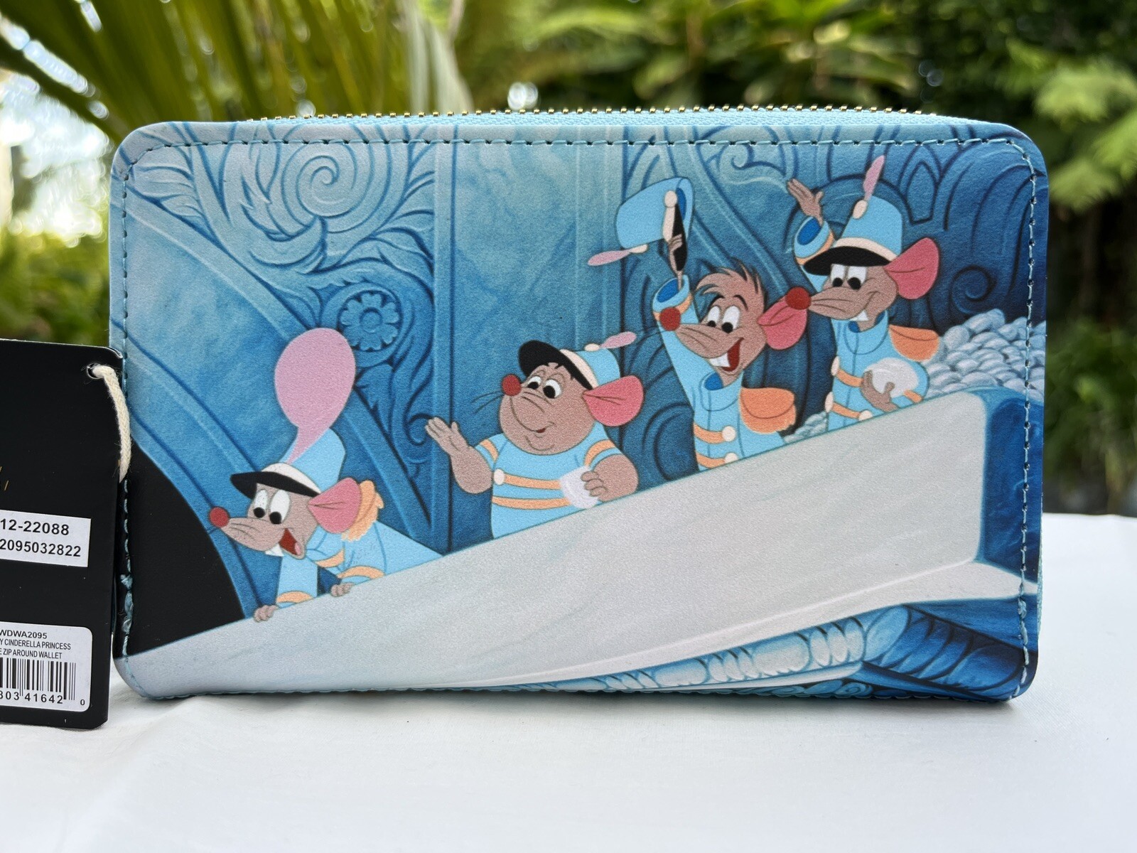 Loungefly Disney Cinderella Princess Scenes Jaq Gus & More Zip Around Wallet NWT
