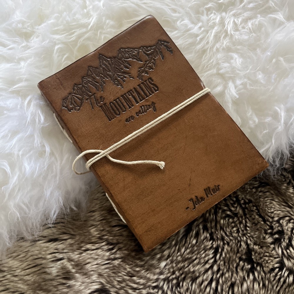 The Mountains Are Calling Leather Journal Notebook