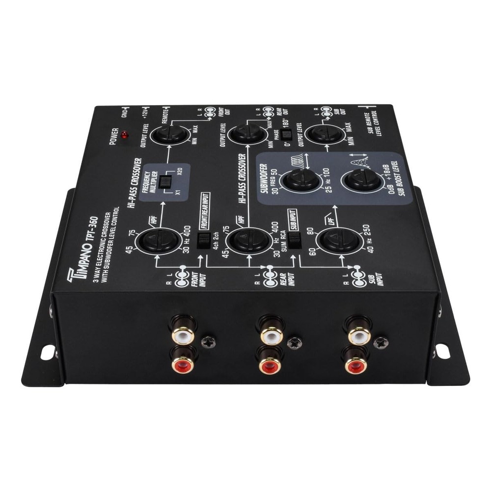 Timpano 3-Way Electronic Crossover Remote Subwoofer Control Equalizer TPT-360