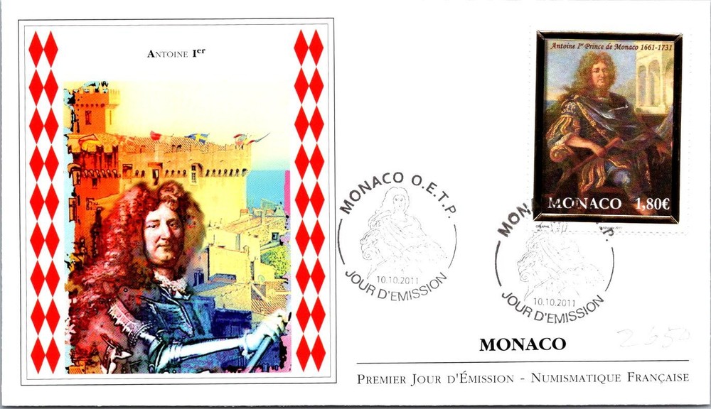 Monaco SC# 2650 FDC 2011 Anthony I - A03166