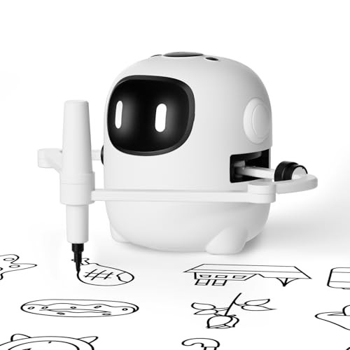 Drawing Robot for Kids with 150 Cards, Voice Interactive Educational White