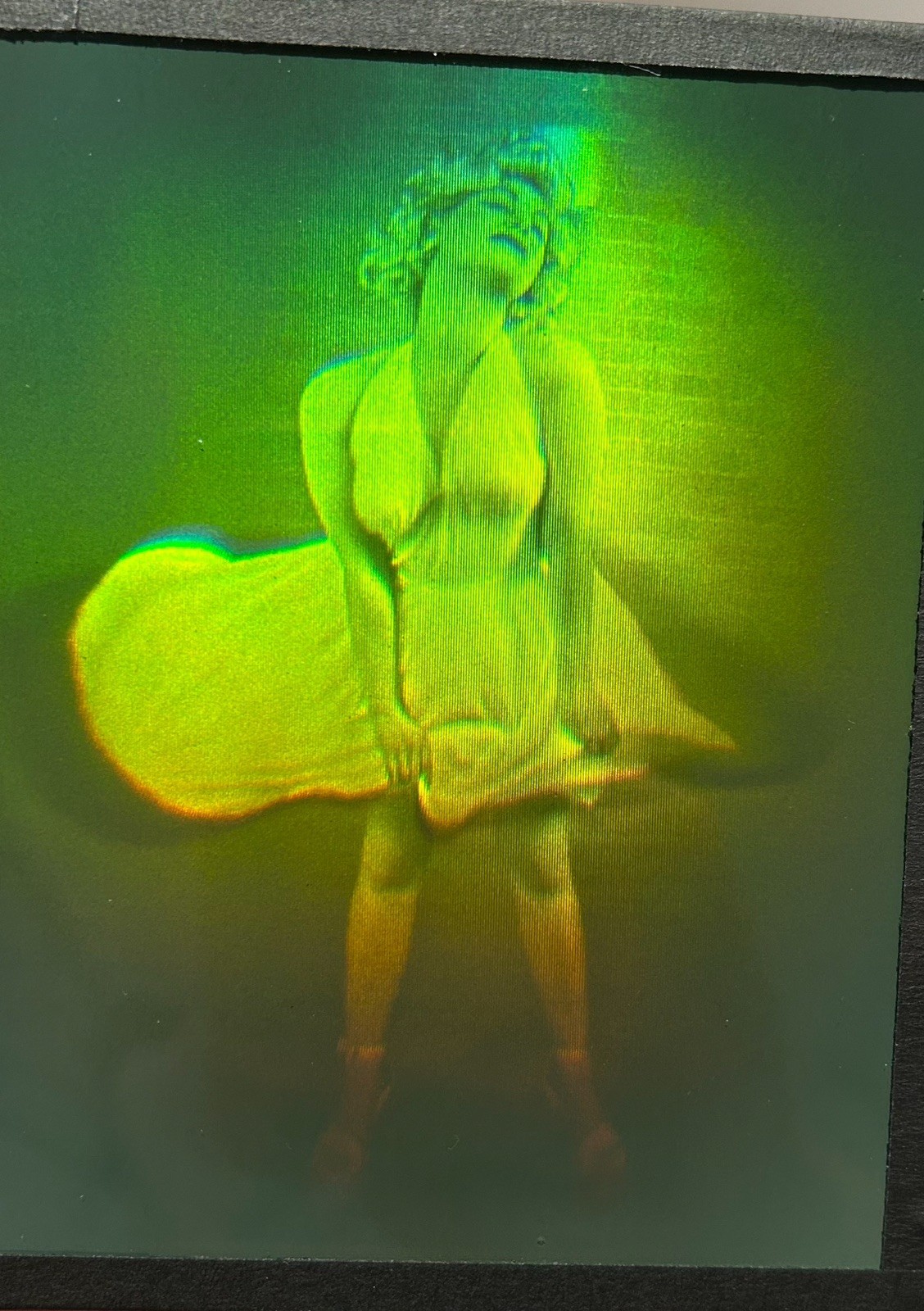 True 3D laser hologram. option hologram. Marylin moment. Vintage