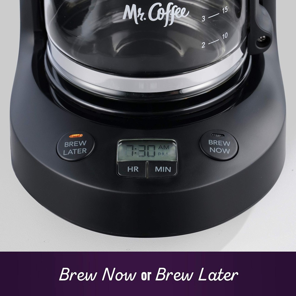 Mr. Coffee Programmable Maker 5 Cups with 5-Cup, Black