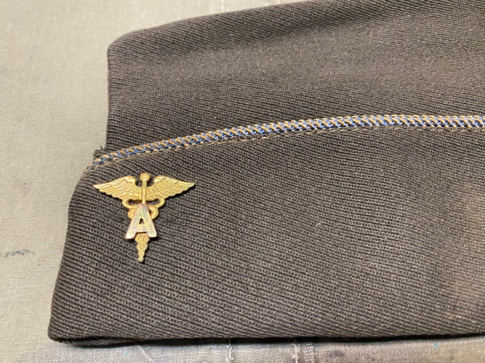 ORIGINAL WWII US ARMY MEDICAL OFFICER OVERSEAS PX GARRISON HAT CAP-MEDIUM, 7