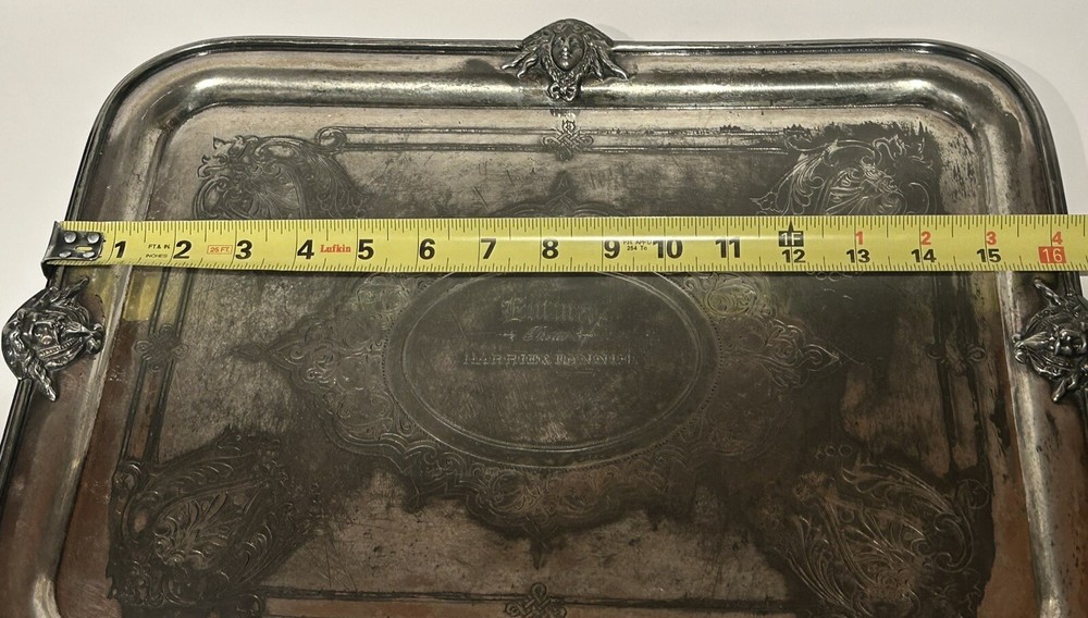 Vintage 16" Rectangular International Silver Hollowware 429 Silverplate Tray