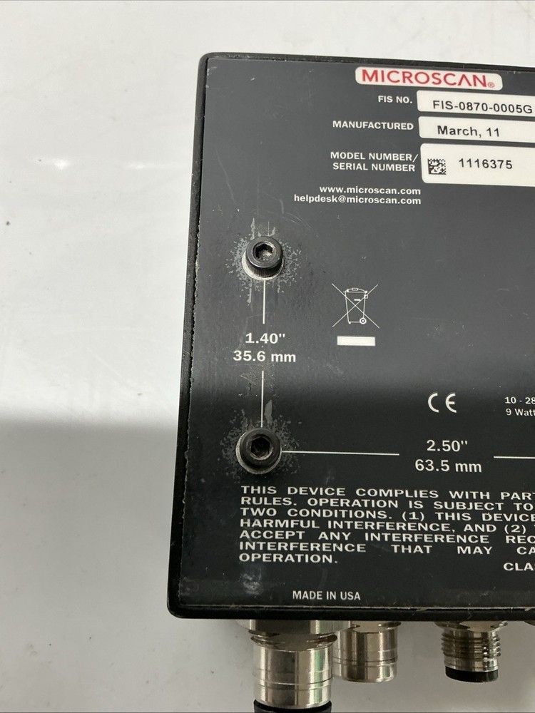 Microscan QX-870 Fixed-Mount Scanner X-205