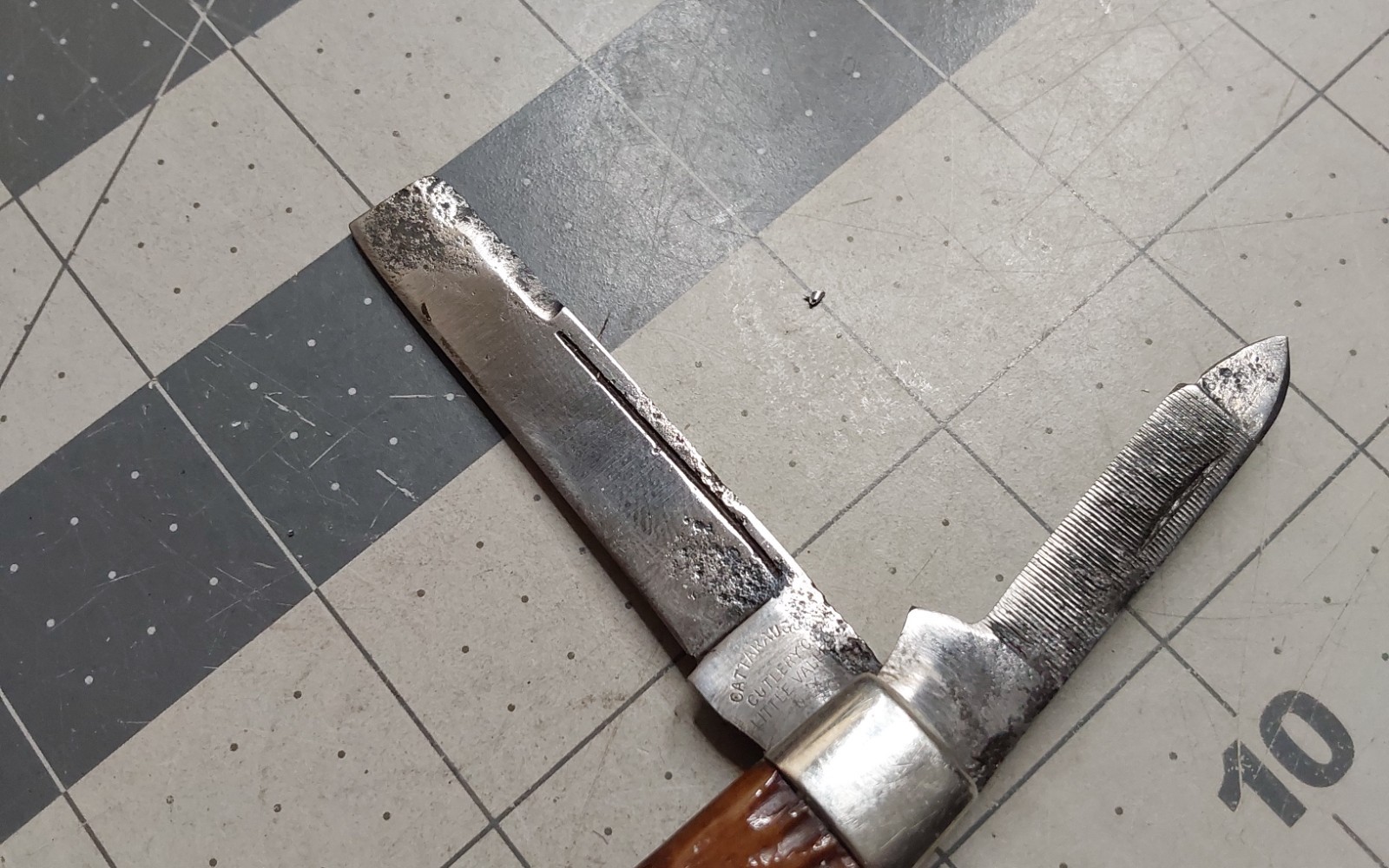 WWI US Navy Cattaraugus Sailors Rope 2 Blade Folding Knife